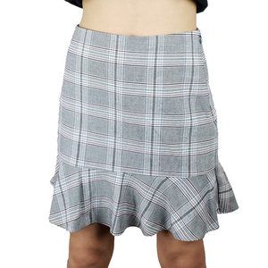 LOFT Plaid Grey Skirt